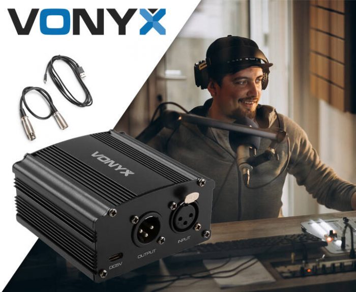 VONYX – Zasilacz phantom Vonyx VDX10 48 V – USB-C – zbalansowane wejście i wyjście XLR – czarny 9