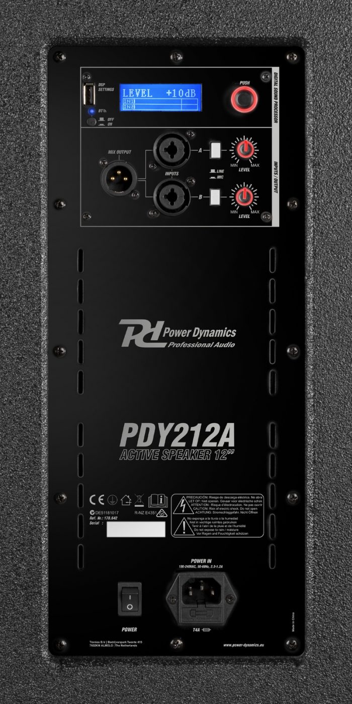 Power Dynamics – PDY212A Act.Speaker 12″700W DSP/BT 14