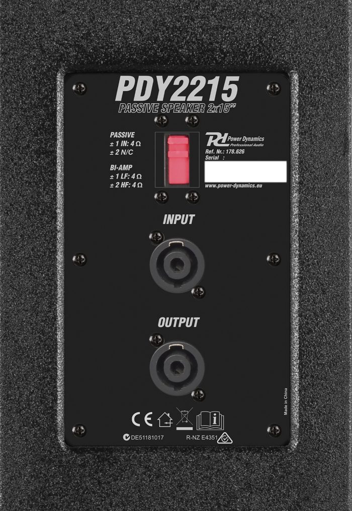 Power Dynamics – PDY2215 Passive Speak 2×15″1600W 14