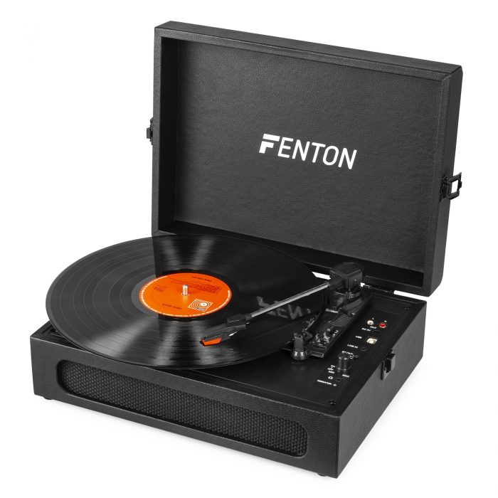 FENTON – Gramofon w walizce RP118B Fenton wejście/wyjście BT czarny+ winyl gratis 12