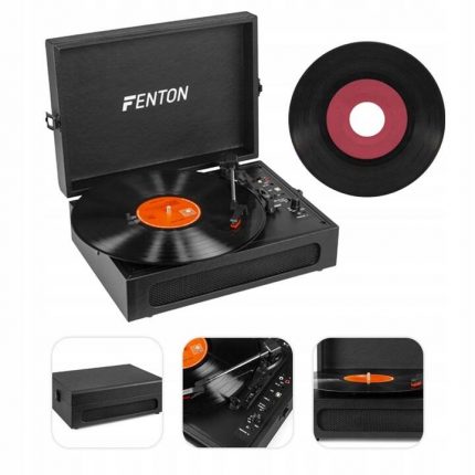 FENTON – Gramofon w walizce RP118B Fenton wejście/wyjście BT czarny+ winyl gratis