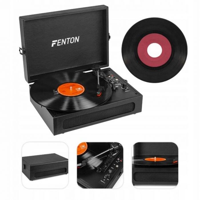 FENTON – Gramofon w walizce RP118B Fenton wejście/wyjście BT czarny+ winyl gratis 8