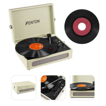 FENTON – Gramofon w walizce RP118C Fenton wejście/wyjście BT zielony+ winyl gratis 3