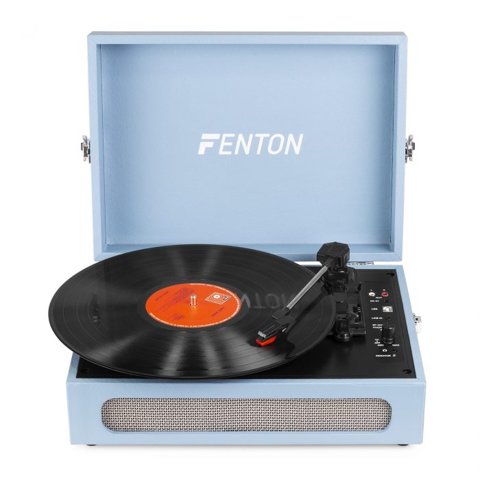 FENTON – Gramofon w walizce RP118E Fenton wejście/wyjście BT niebieski+ winyl gratis 10