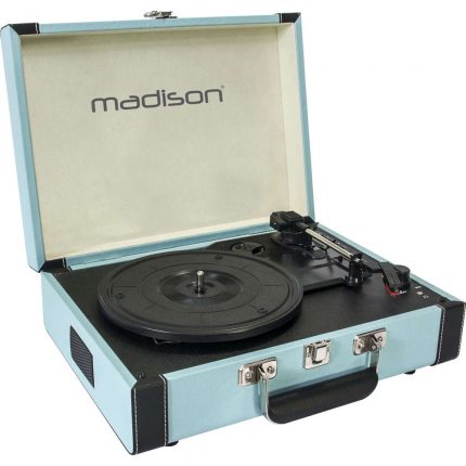 Madison – Gramofon w walizce MAD-RETROCASE-BLU Madison BT USB SD niebieski+ winyl gratis