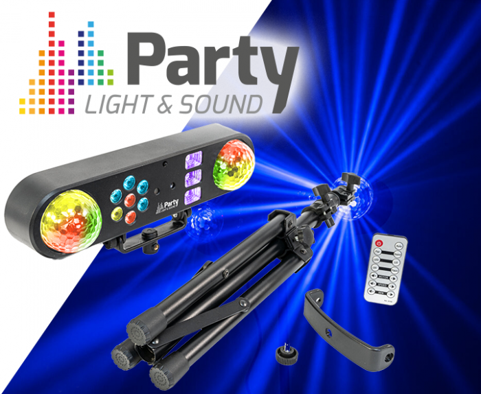 Ibiza Light – Zestaw oświetleniowy RGB LED PAR SPINLED ze statywem 10