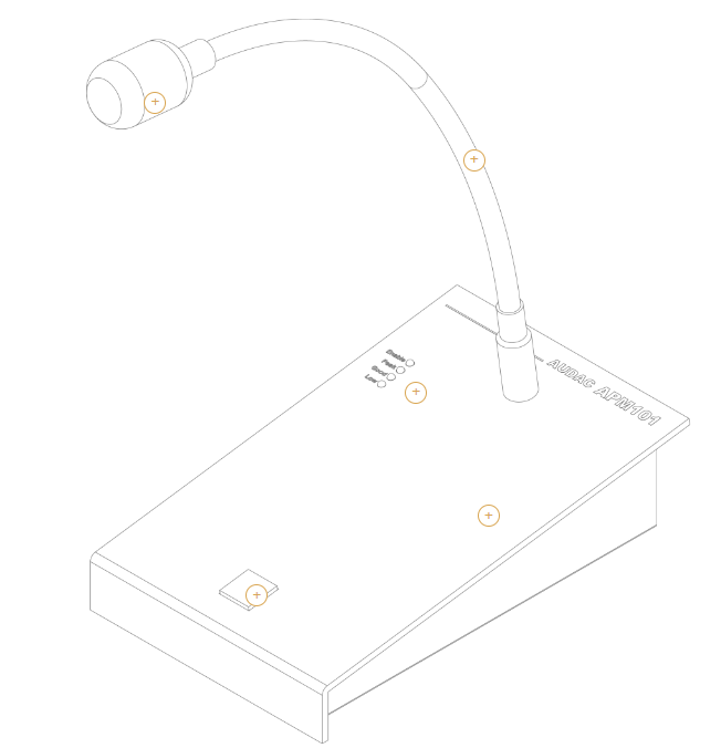AUDAC APM101MK2 Cyfrowy mikrofon pagingowy 1-strefowy, wersja MK2