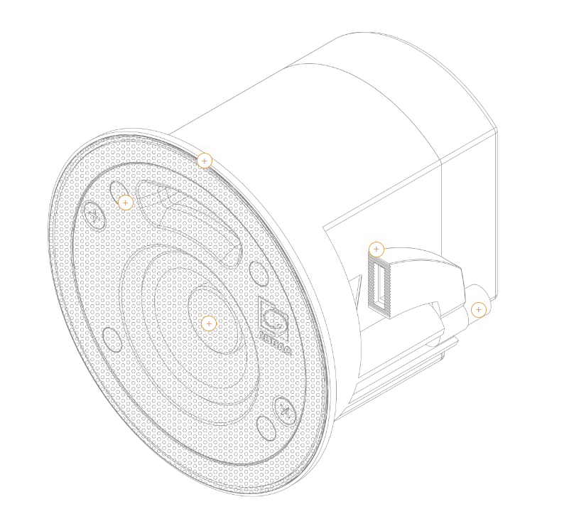 AUDAC CELO2DI/W Wysokiej klasy głośnik sufitowy 2" wersja biała - 16Ω (RAL9016 + logo) AUDAC CELO2DI/W Wysokiej klasy głośnik sufitowy 2" wersja biała - 16Ω (RAL9016 + logo)