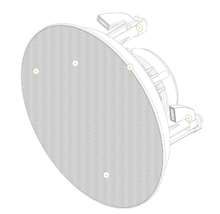 AUDAC CELO6 Dwudrożny sufitowy zestaw głośnikowy klasy high-end z przetwornikiem 6", wersja biała
