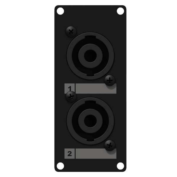 caymon-casy142-b-panel-casy-2x-meskie-zlacze-speakon-4-pinowe-zlacze-skrecane-wersja-czarna CAYMON CASY142/B Panel CASY 2x męskie złącze SpeakON – 4-pinowe złącze skręcane, wersja czarna - obrazek 1
