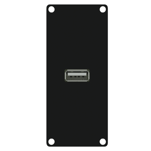 caymon-casy161-b-panel-casy-z-zenskim-zlaczem-usb-2-0-1-modulowy-wersja-czarna CAYMON CASY161/B Panel CASY z żeńskim złączem USB 2.0, 1-modułowy, wersja czarna - obrazek 1
