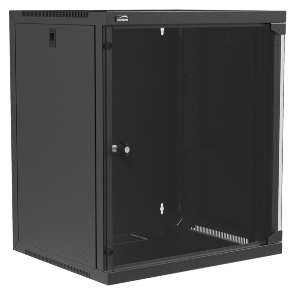 caymon-epr412-b-nascienna-szafa-rack-19-12u-glebokosc-450-mm-wersja-czarna CAYMON EPR412/B Naścienna szafa rack 19” 12U, głębokość 450 mm, wersja czarna - obrazek 1