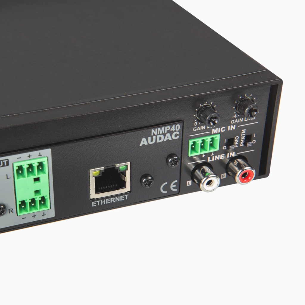 AUDAC MFA208 Rozwiązanie audio all-in-one: 2 x 40W przy 4 Ohm – 80W przy 70/100V