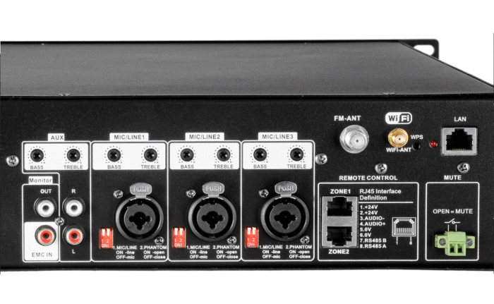 HQM 4240WF2Z/MW - Wzmacniacz 100V / 8ohm 2-strefowy - obrazek 4