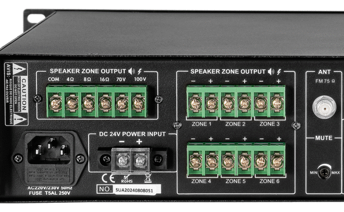 HQM 4500/MT - Wzmacniacz 100V / 8 ohm 6-strefowy - obrazek 4