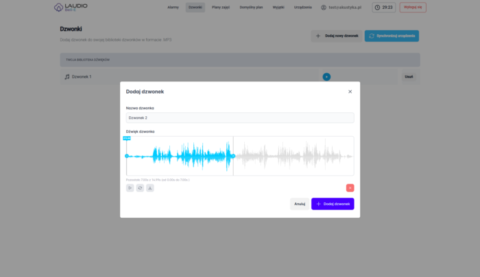 Laudio Bell-e interface